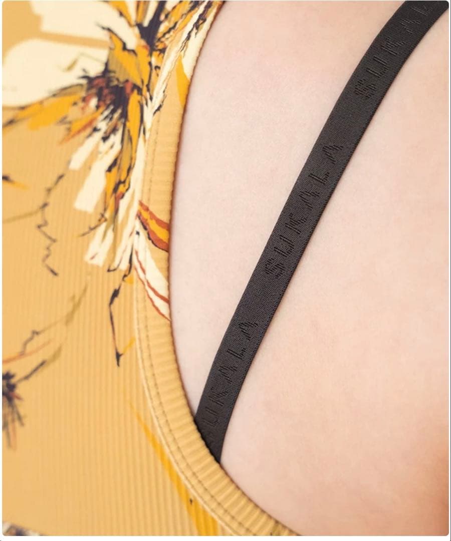 【SUKALA】リブBigフラワープリントショートタンクトップ