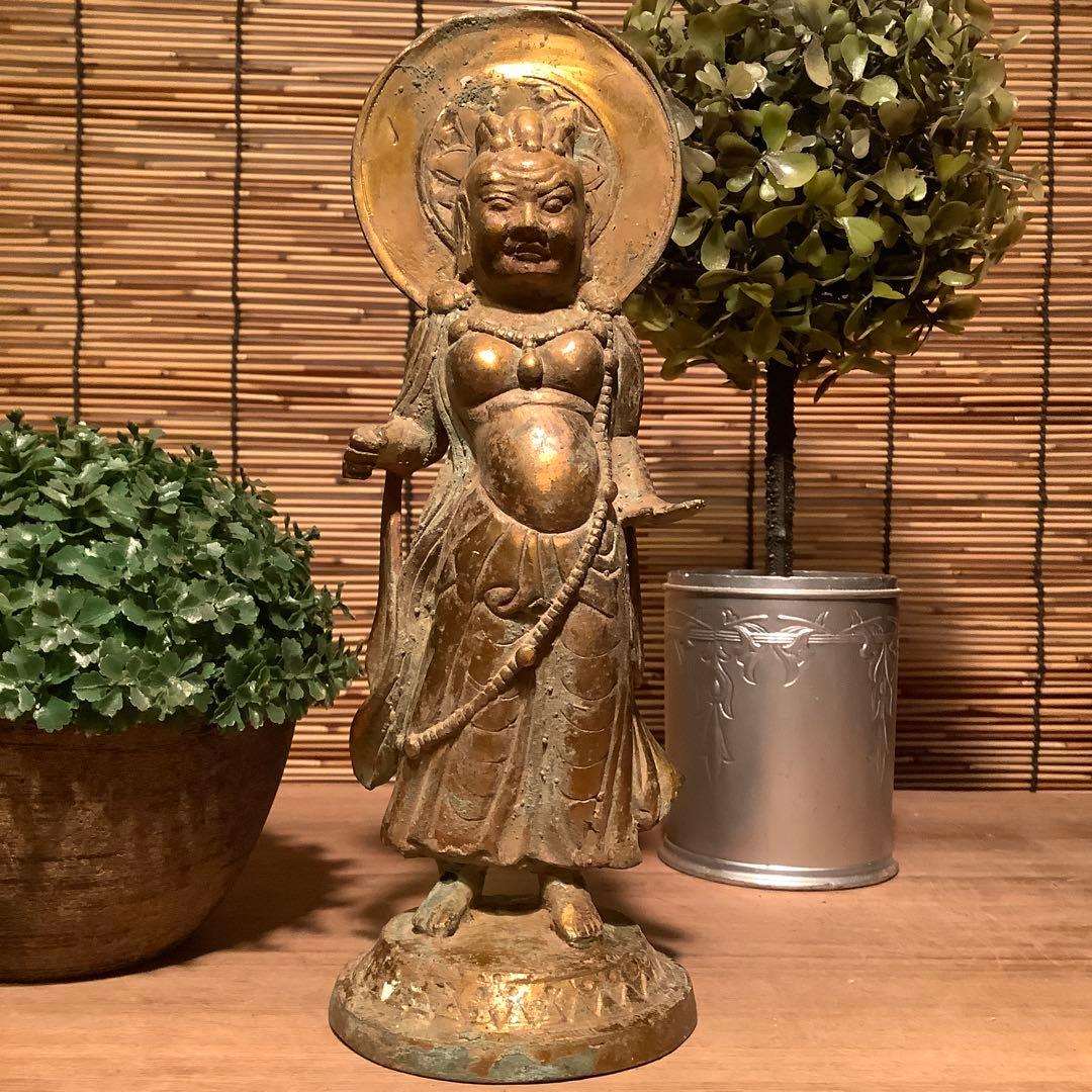 中国明・天界六道「守護尊天部神像」天部・護法善神・四天王・神将・黄銅・出土