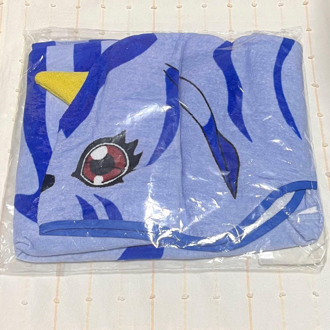 新品【匿名配送】デジモンアドベンチャー　ガブモン　フード付きバスタオル　デジモン