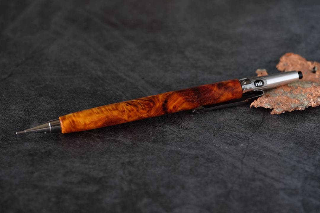 PG5木軸カスタム0230　高村杢工房 製図用シャープペンシル　花梨瘤