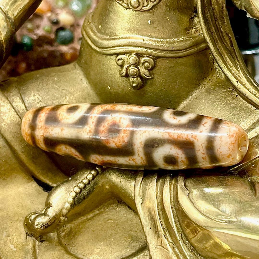 h*a様 ◆年代物◆ 九眼天珠 730 朱砂 ジービーズ 西蔵天珠 お守り 53