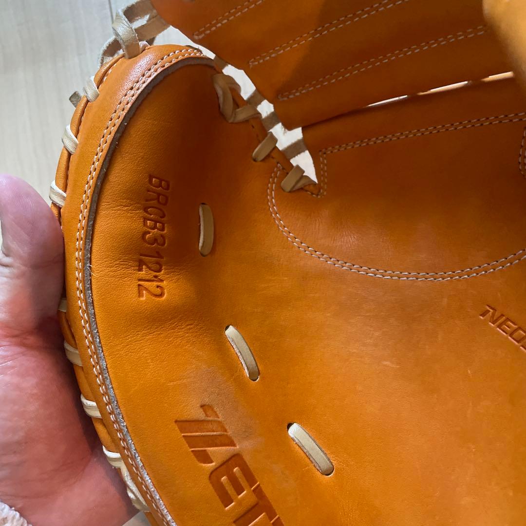 ZETT 軟式グローブ BRB31212 オレンジ　グラブ叩き付き