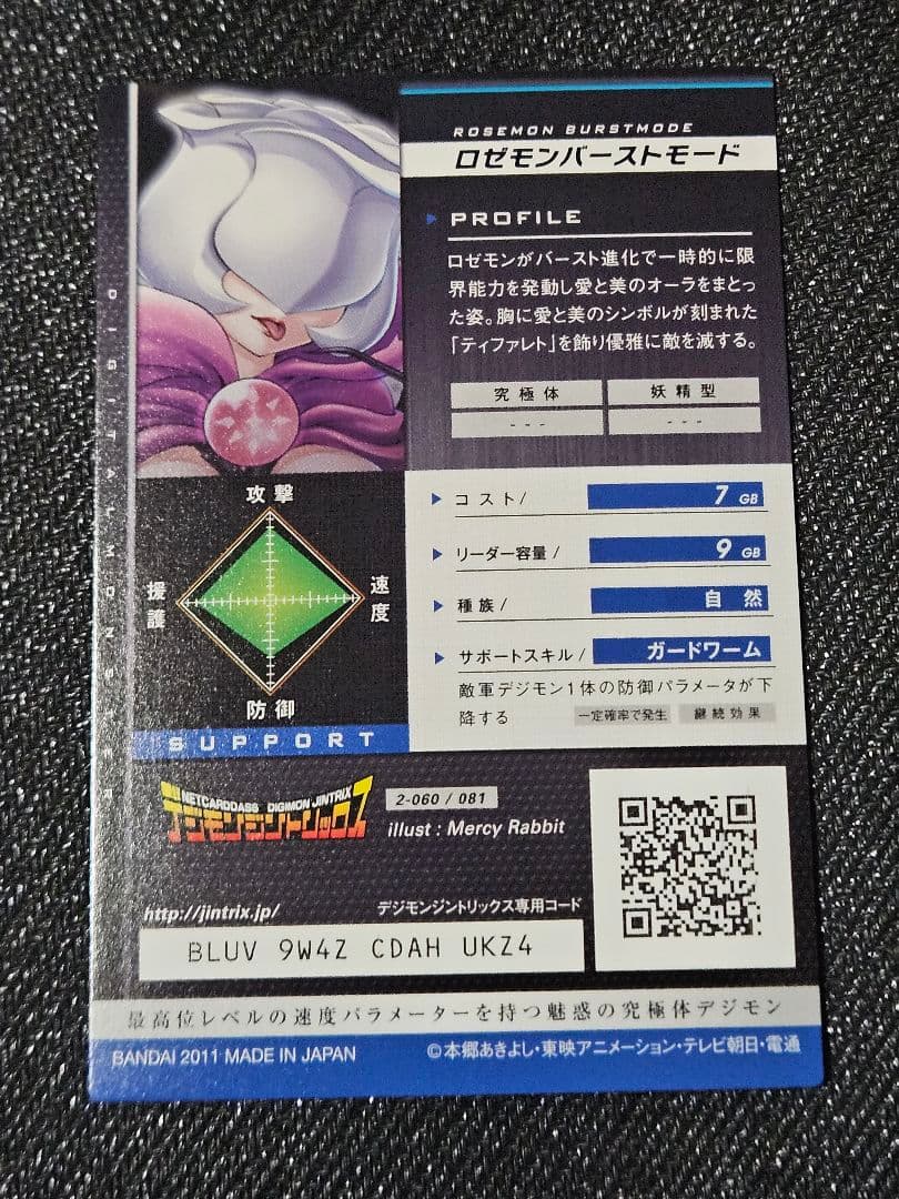 デジモンジントリックス　ロゼモンバーストモード 11/30まで