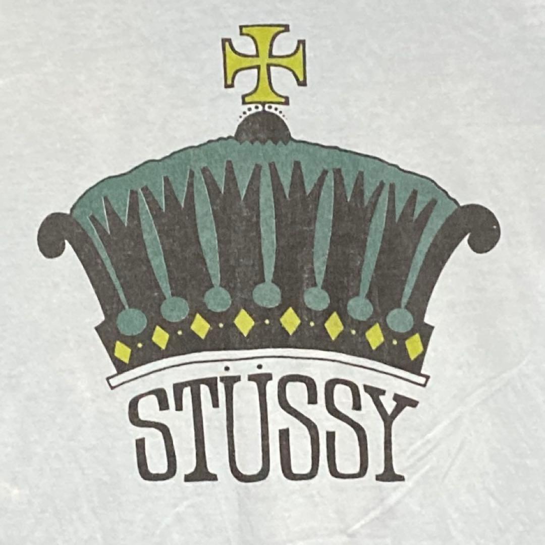 レア★80s OLD STÜSSY クラウンクロス 黒タグ ビンテージ Tシャツ