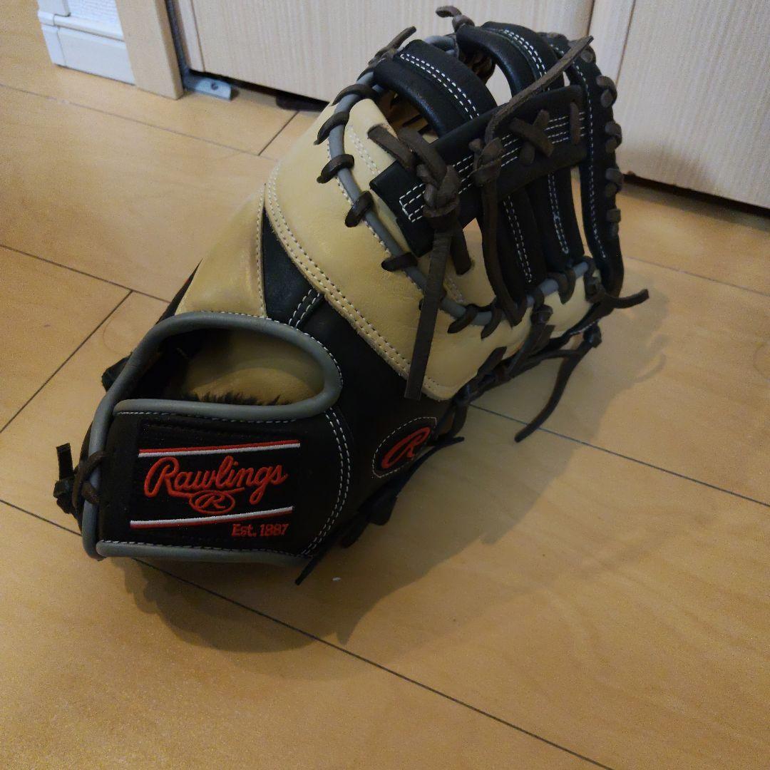 Rawlings 軟式用グローブ 黒/ベージュ ファーストミット