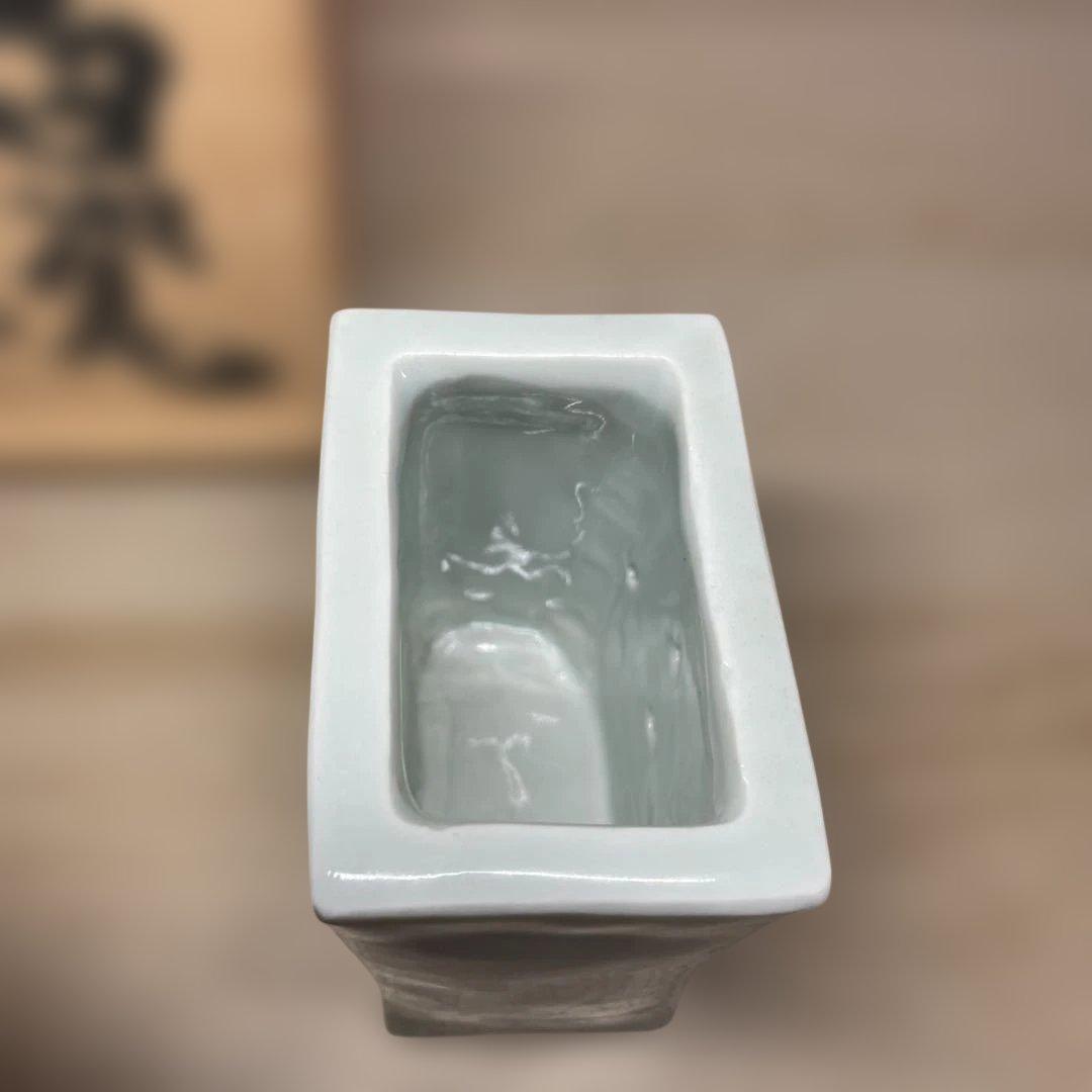 上田恒次　白瓷筆筒　共箱