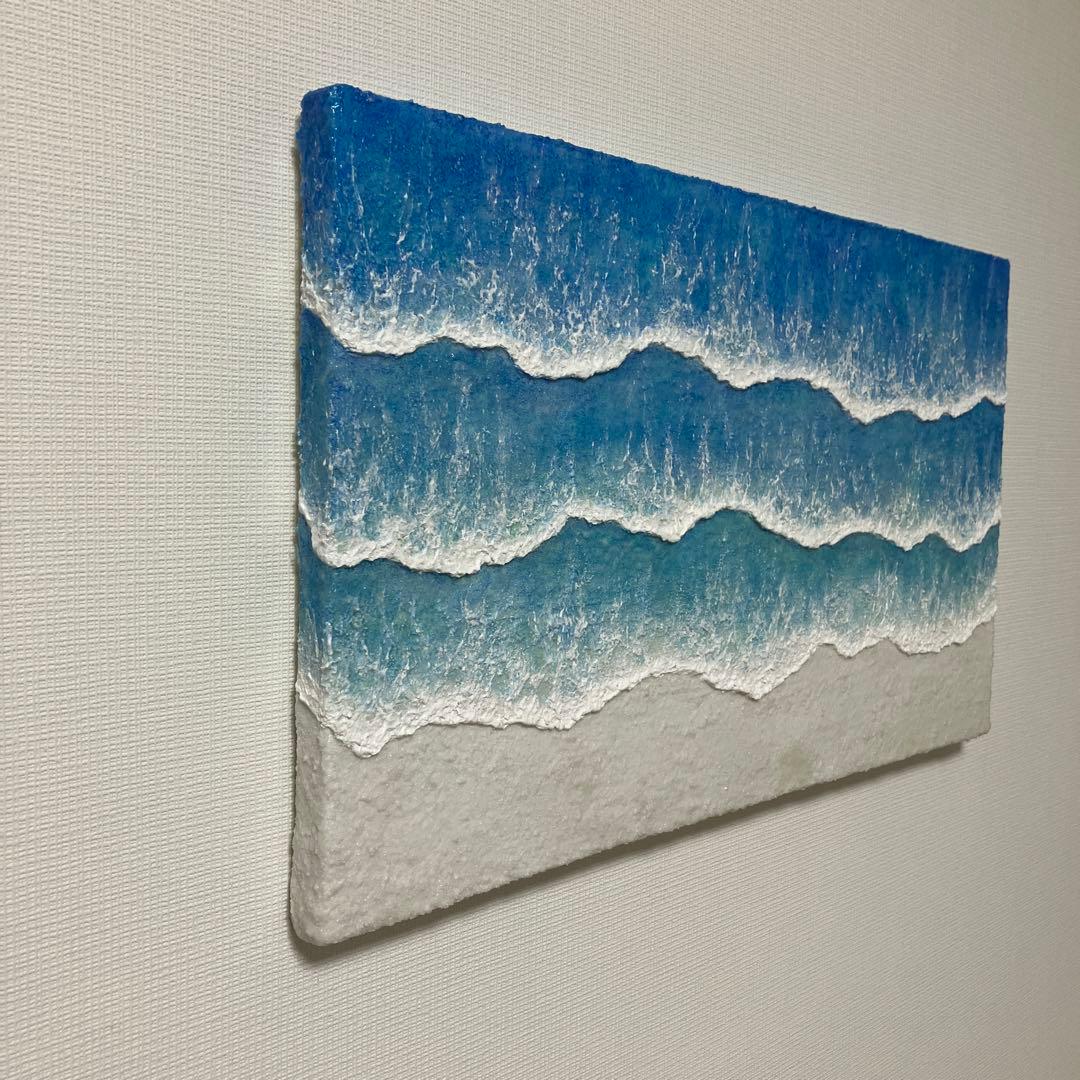 絵画　アクリル画　原画　海　癒し　風景画　テクスチャーアート　一点物　Ｓ.Ｉ