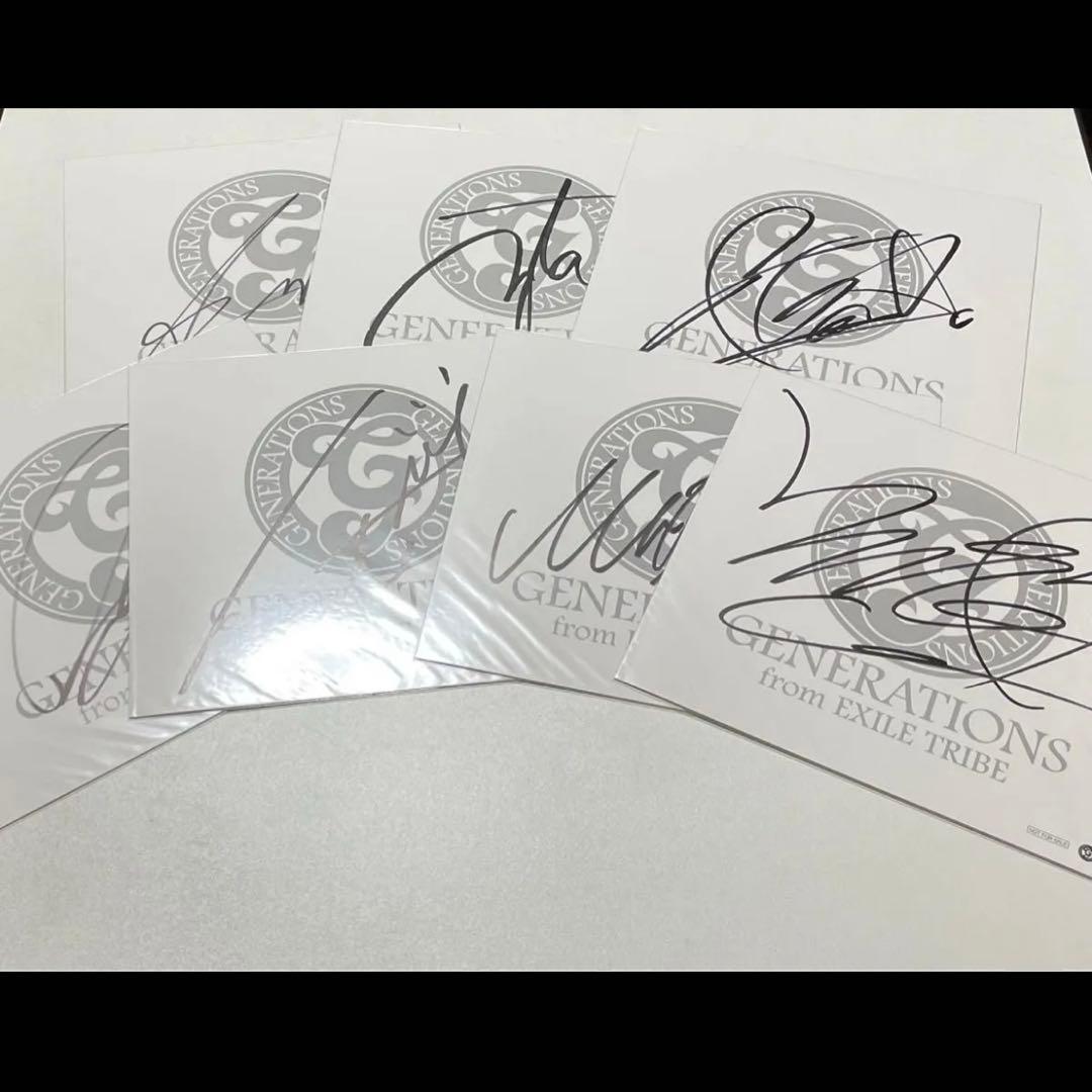 GENERATIONS from EXILE TRIBE 直筆　サイン色紙　全員