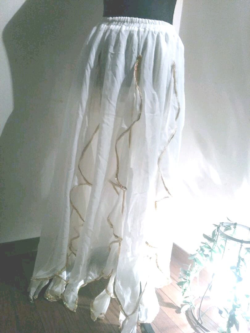 ベリーダンス衣装　オリエンタル　シフォンフリルマキシスカート