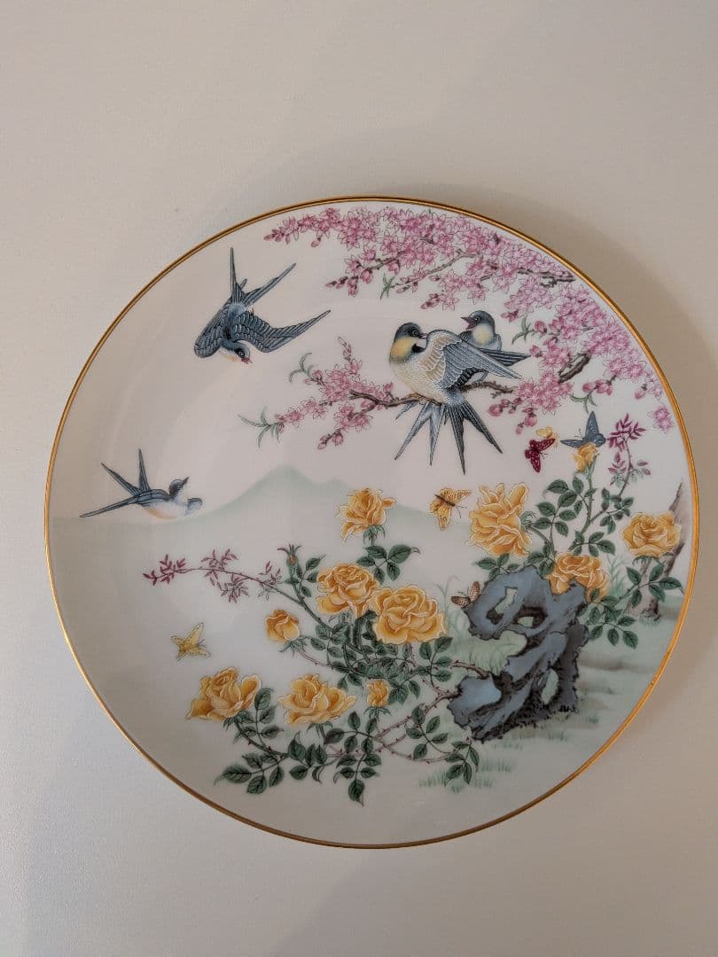 フランクリンポーセリン 花鳥節氣圖 限定プレート 1981年製 ヴィンテージ5枚