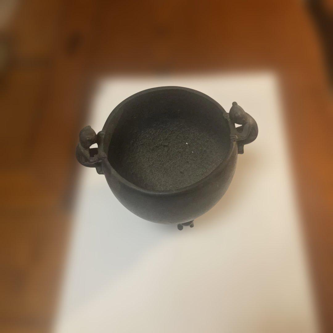 鋳鉄 茶釜 人形の取っ手付き ¥28000