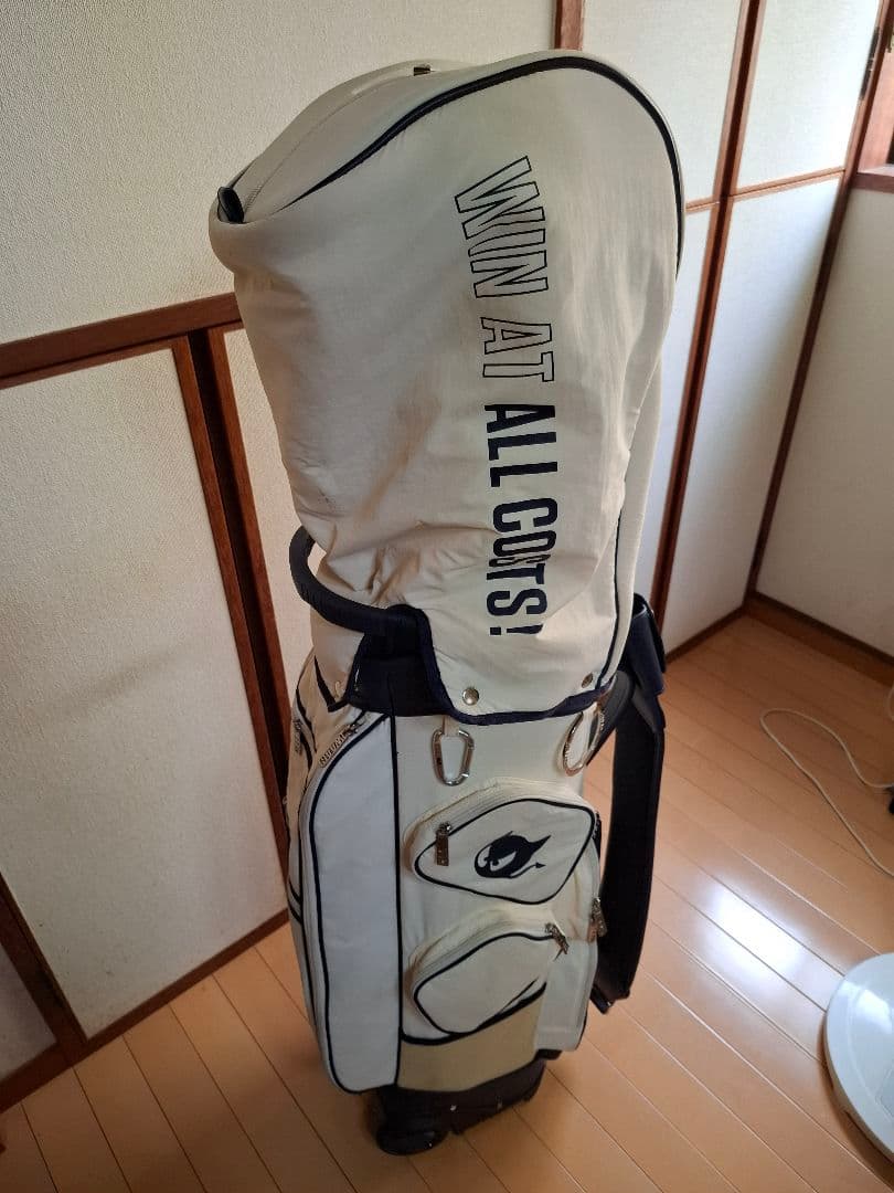 WAAC キャリー付き　ゴルフバッグ・キャディバッグ ホワイト・ネイビー
