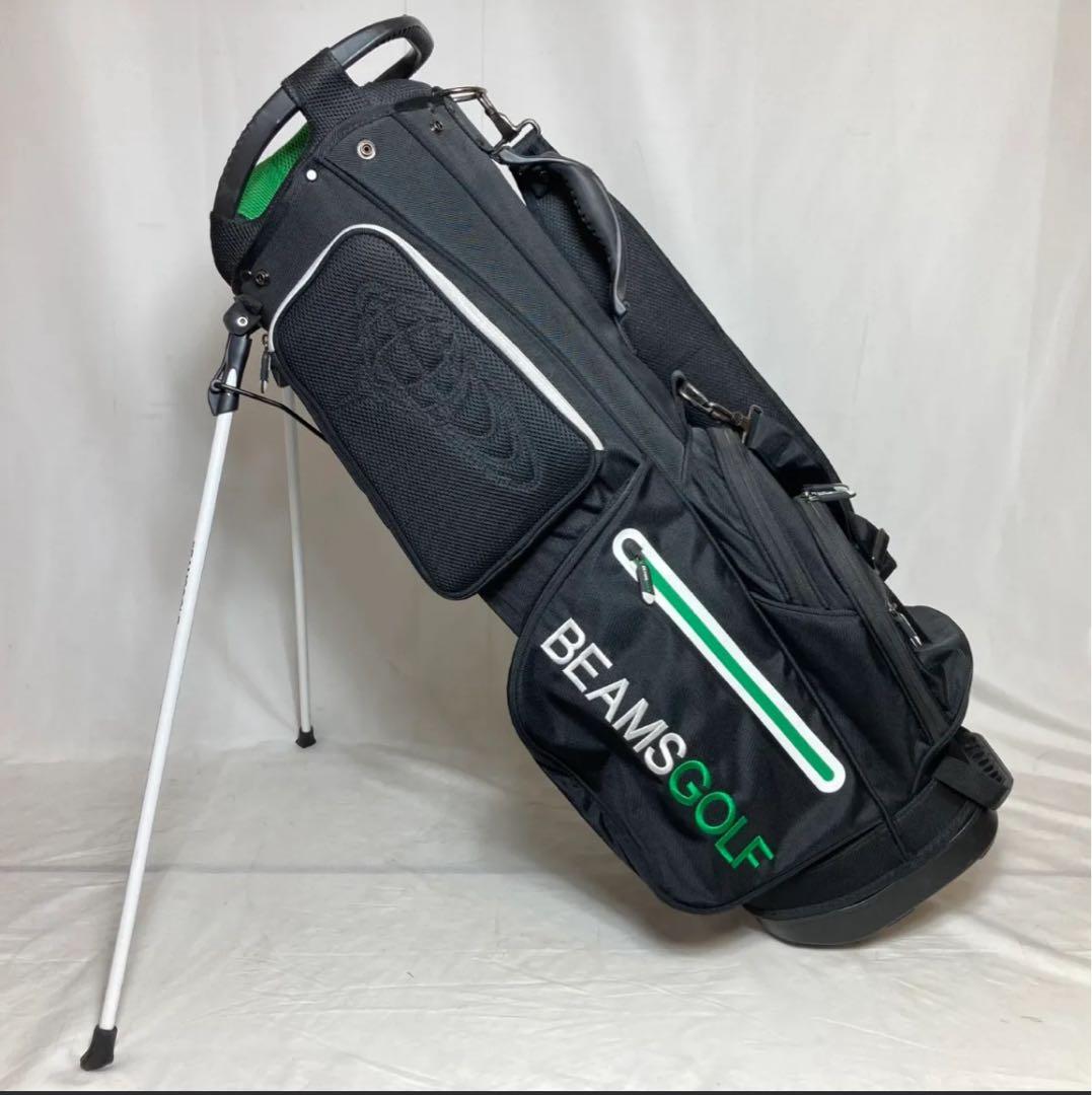 BEAMS GOLF キャディバッグ ブラック/グリーン