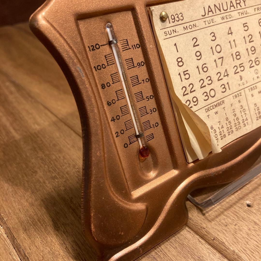 US仕入れ 1933年 ビンテージ メタルデスクカレンダー 30sアメリカUSA