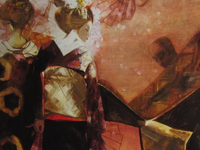 鶴岡義雄、【帯】、希少な額装用画集より、美品、新品額装付