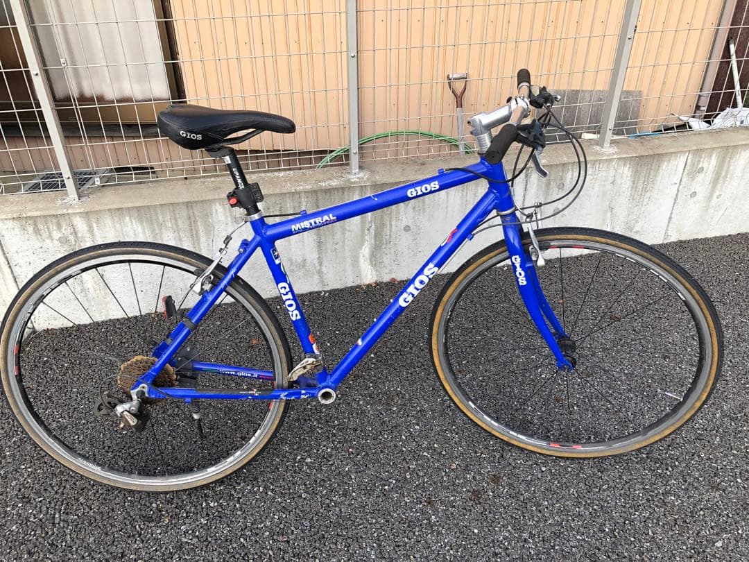 GIOS MISTRAL 青色 クロスバイク　訳あり　新品チェーン付き