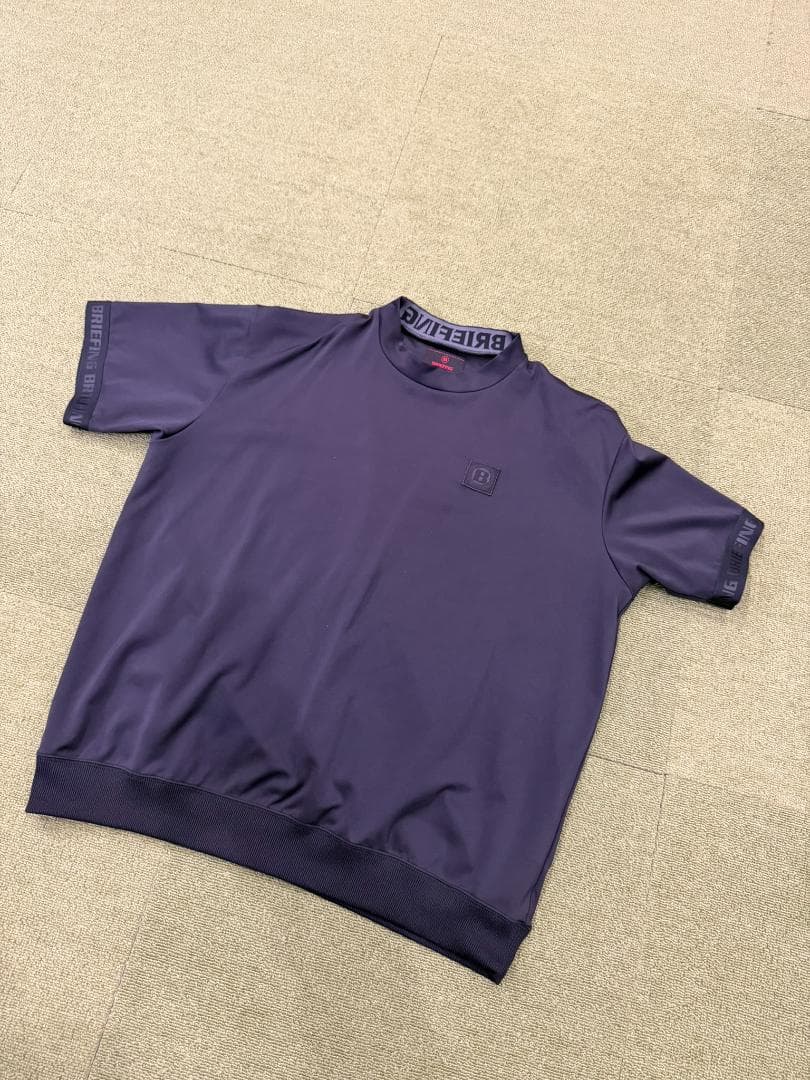 美品 ブリーフィング モックネック 半袖 シャツ ブラック Lサイズ 日本製