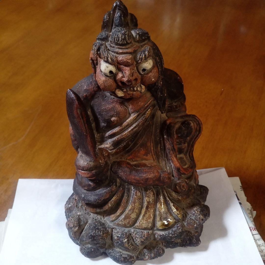 ★清水公照　不動明王坐像　泥佛　煎茶道具