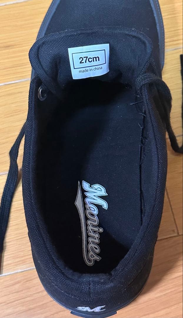 千葉ロッテマリーンズ　オリジナルスニーカー　ブラック　27cm