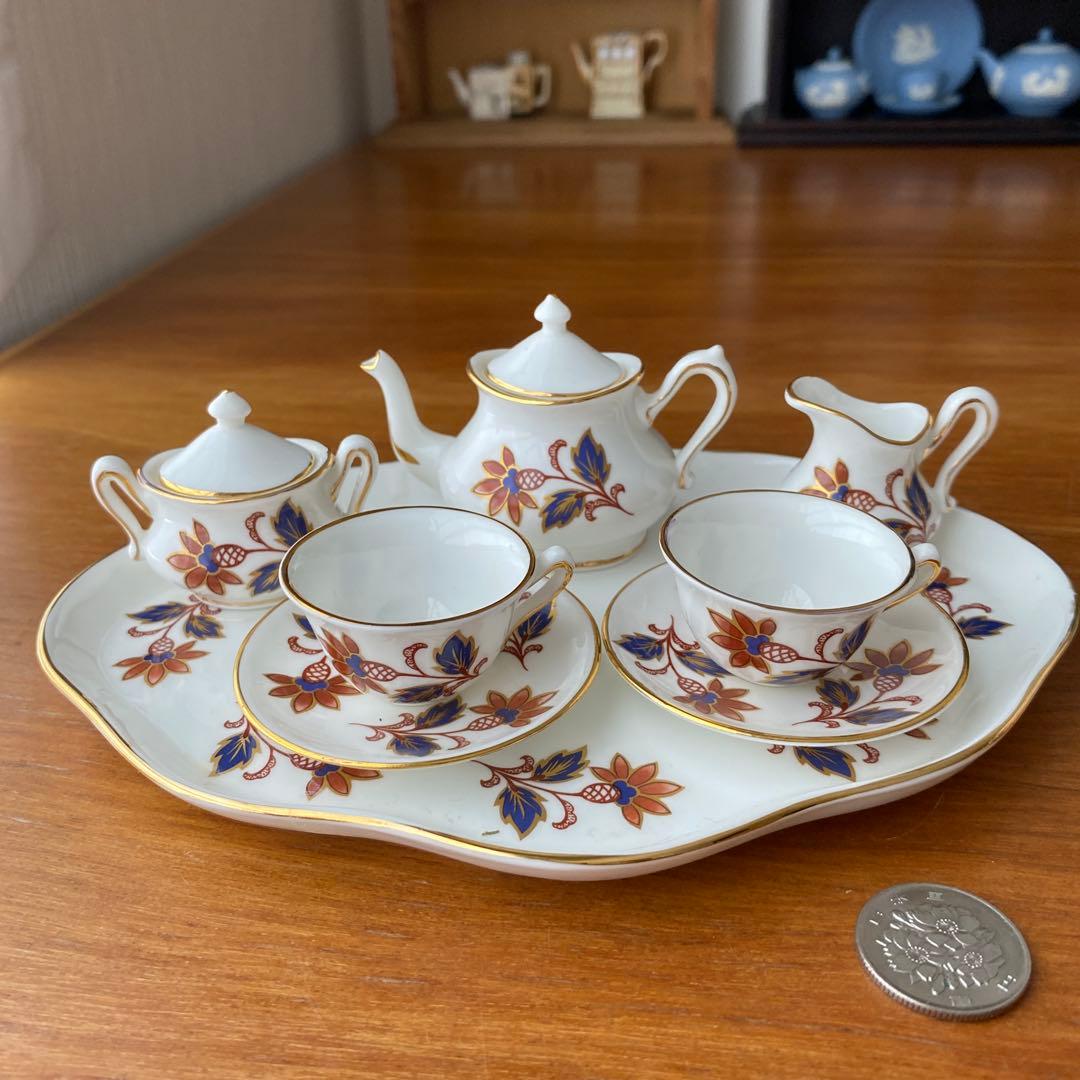 クラウンスタッフォードシャー ミニチュア　ティーセット　ティーフォーツー