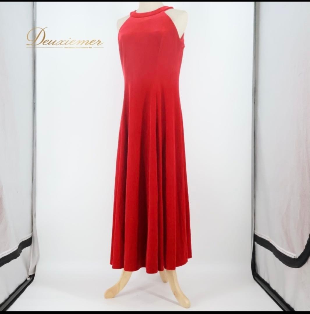 フラダンス ドレス レッド系 ノースリーブ