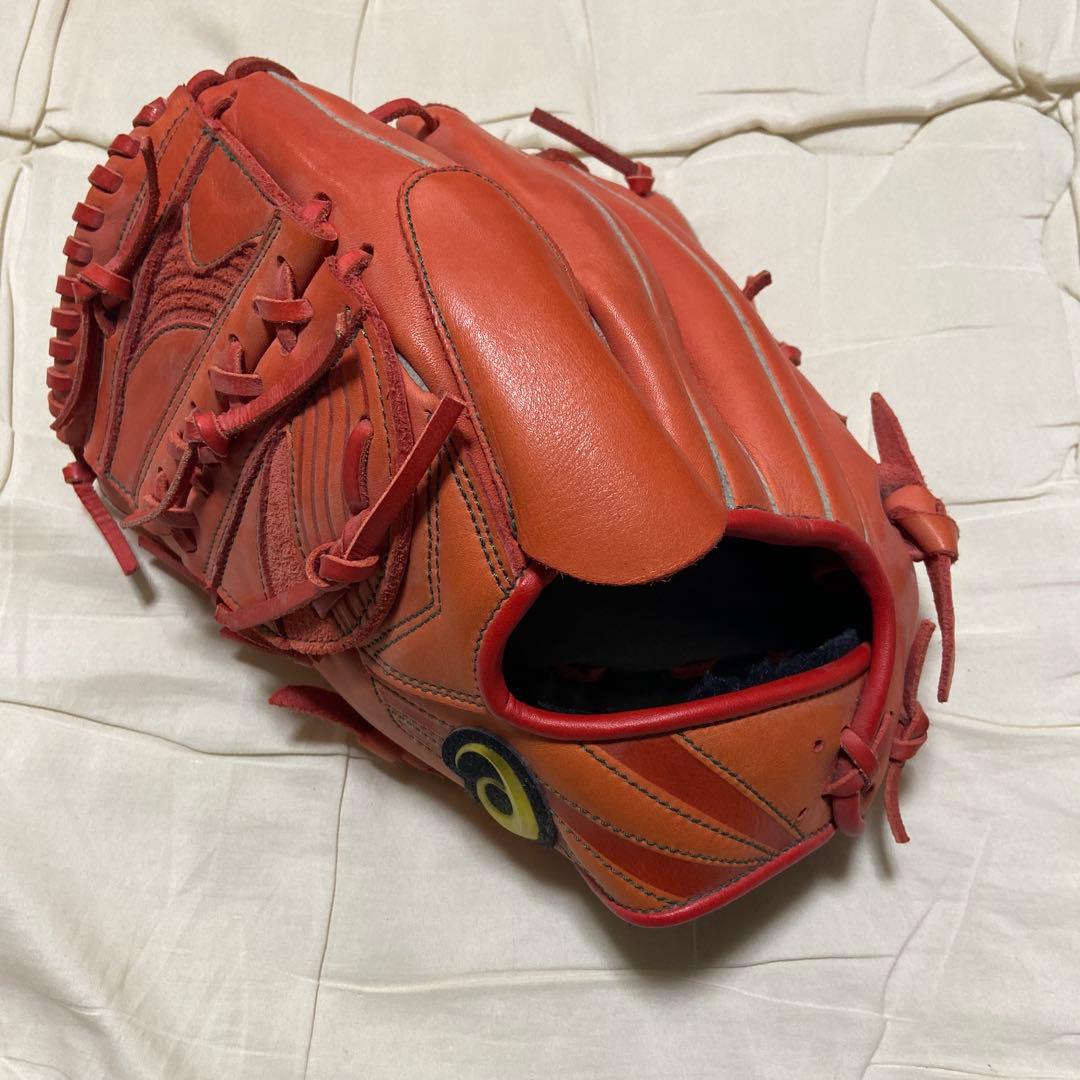 asics インフィニティスタイル 軟式グローブ オレンジ