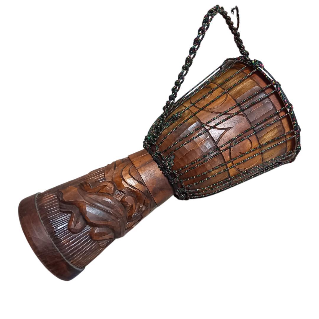 民族楽器 JEMBE ジャンベ アフリカ 打楽器 トカゲ柄