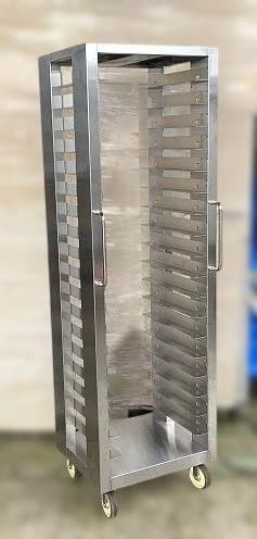 業務用ステンレス製ベーカリーラック パンラック 18段 トレー・キャスター付き