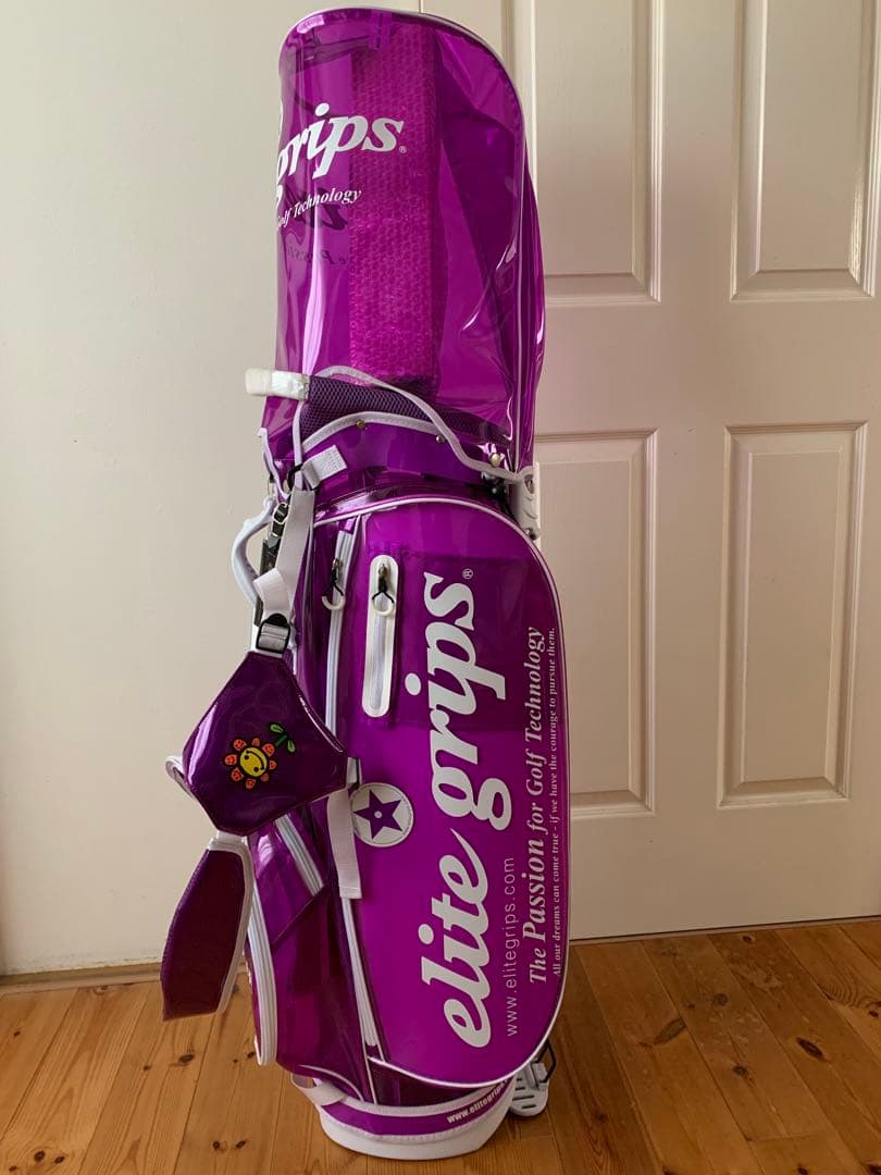 【新品タグ付き】エリートグリップ キャディバッグ&ミニトート クリアパープル