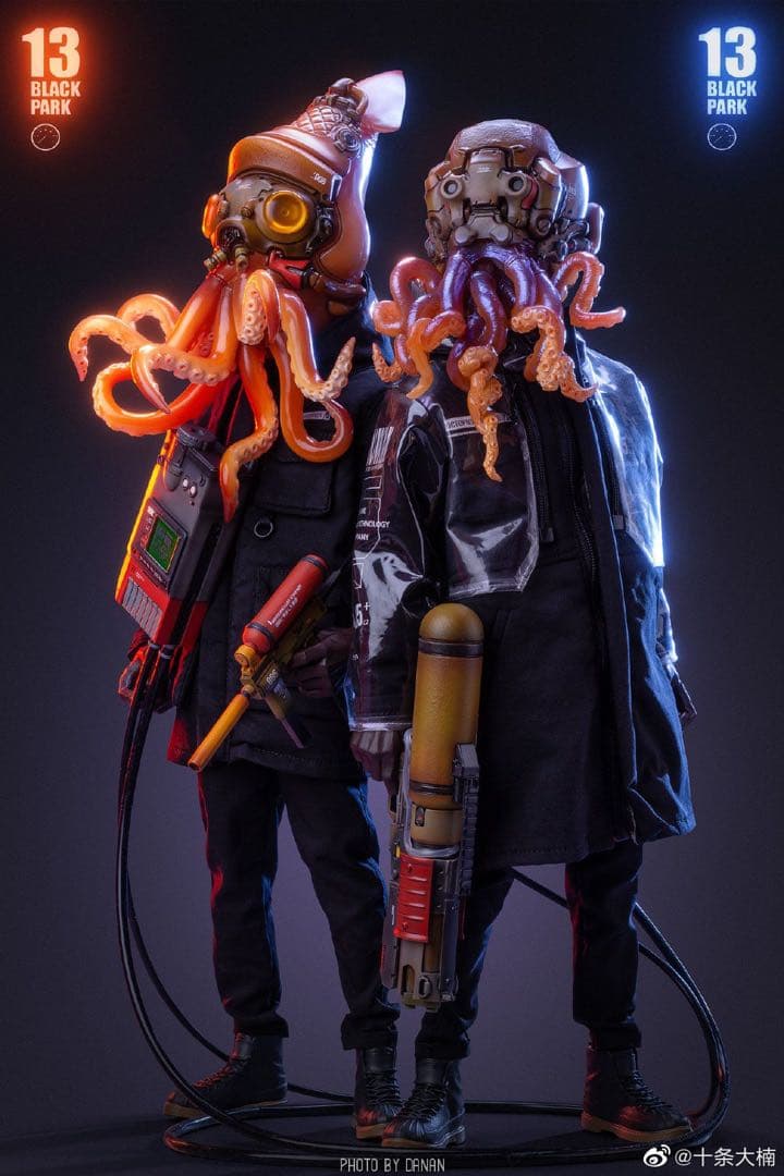 ブラック13パーク オクトパス人間1/6異星人セット 異形ミリタリー兵士ライダー