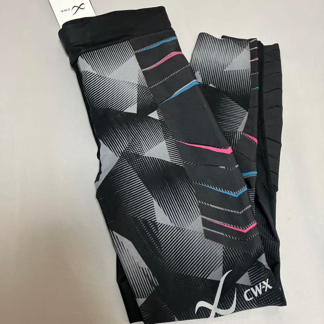 CW-X 幾何学模様 タイツ ブラック　スピードモデル　レディースS