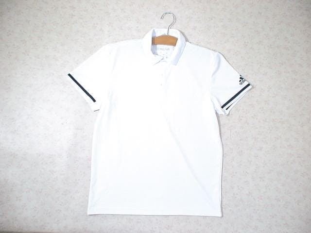 60996　アディダス　メンズ　ポロシャツ　白　サイズＬ