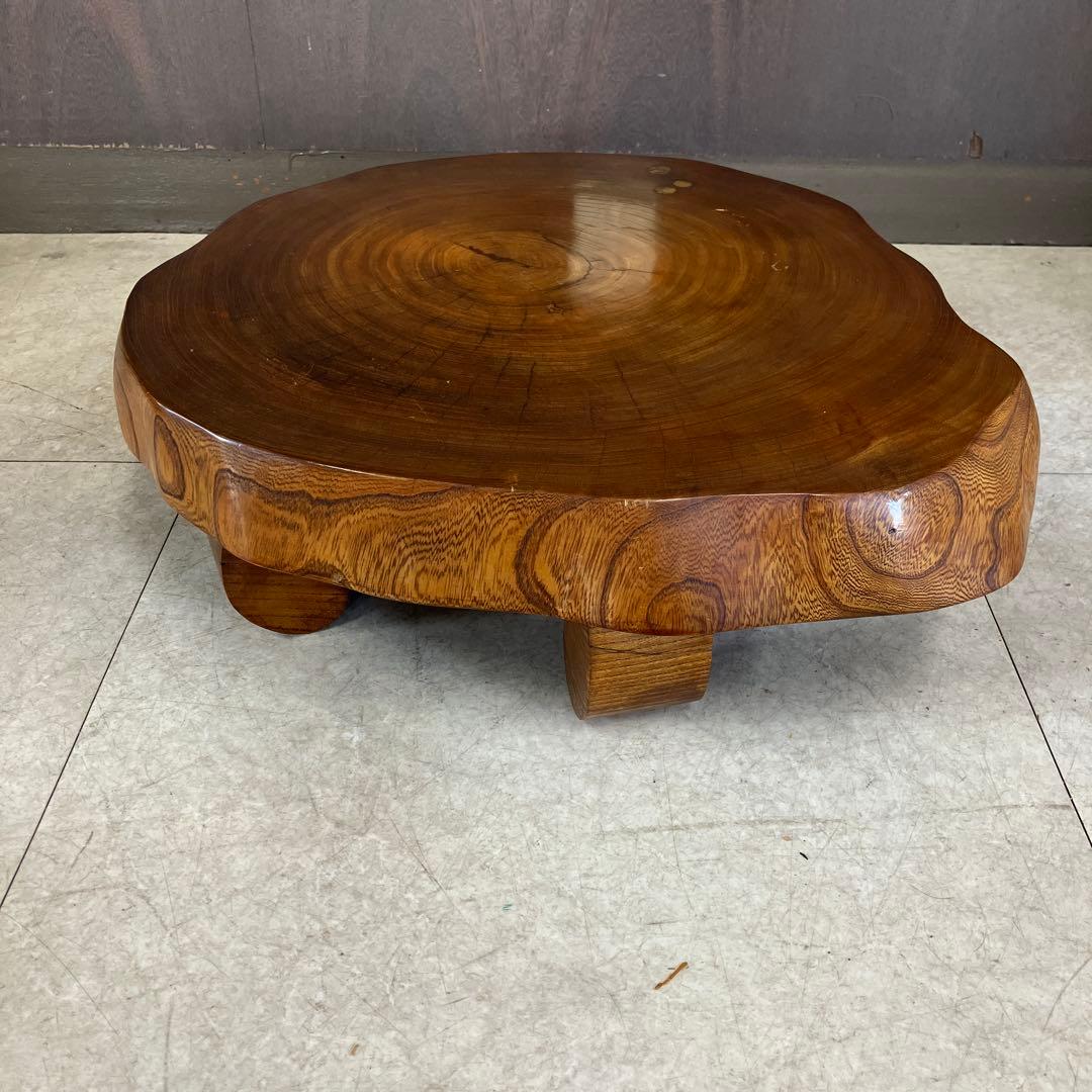 B-3 昭和レトロ 木製 天然木 一枚板 屋久杉 輪切り ちゃぶ台 テーブル