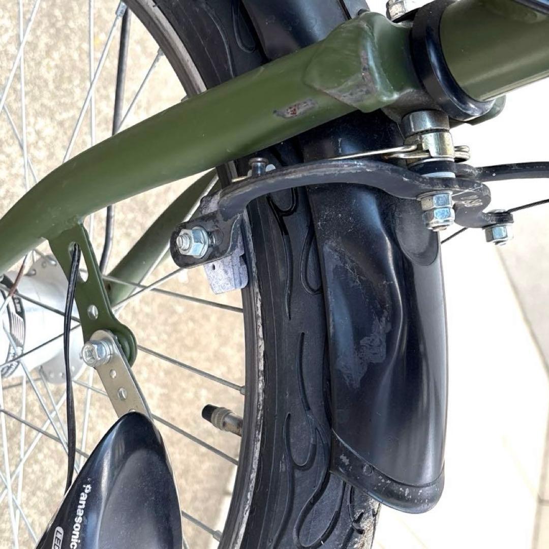 【引取限定】３人乗り子供乗せ自転車 20インチ（カーキ）　非電動