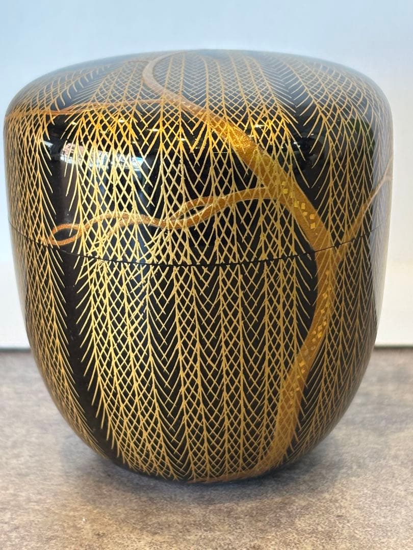 茶道具 柳蒔絵 芽柳中棗 棗 共箱