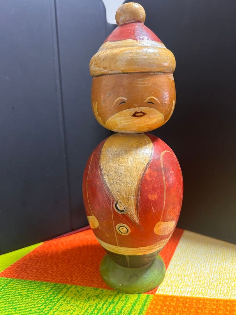 手描きサンタクロースこけし　サンタ