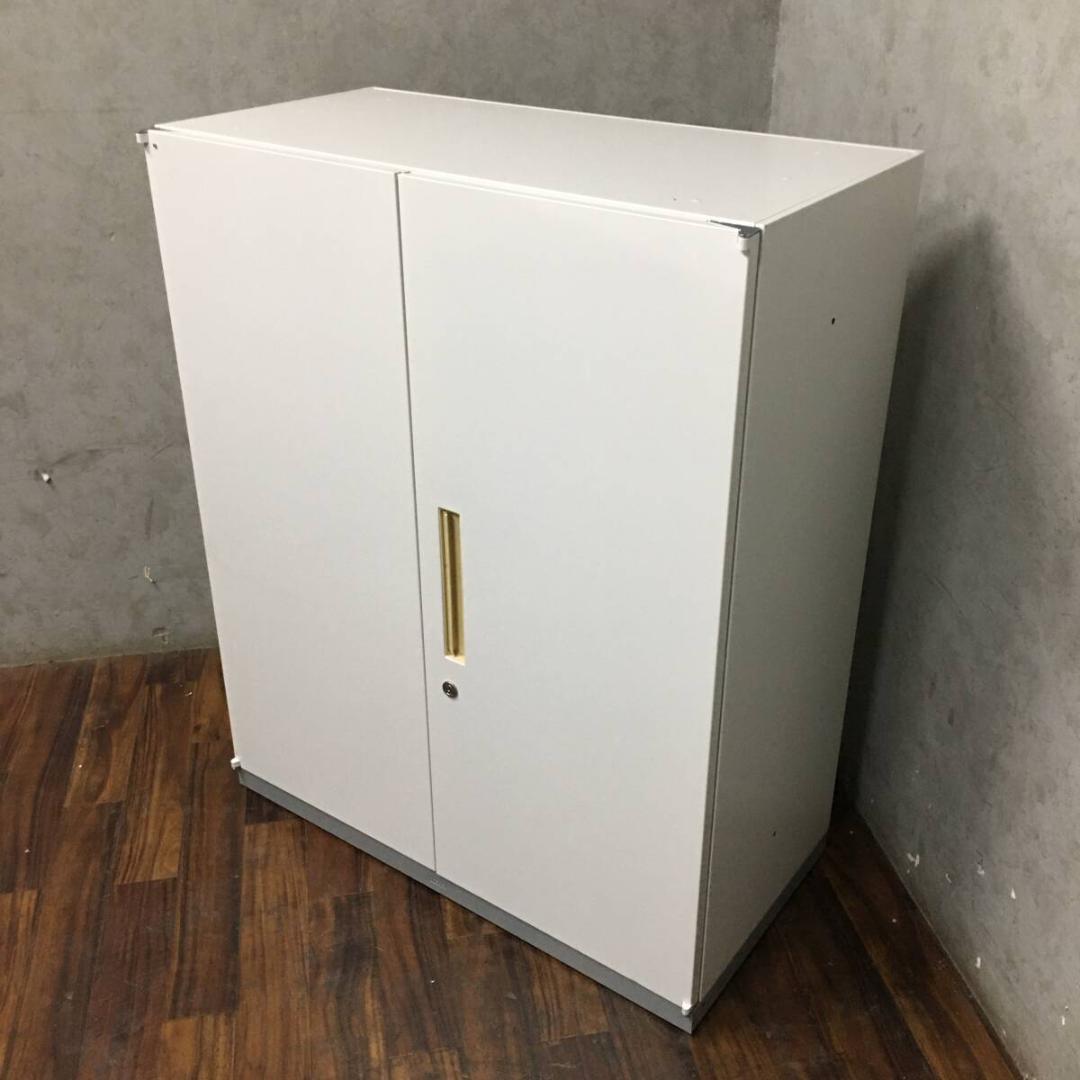 INABA イナバ 両開き書庫 鍵付 W90×D46×H106cm 3段収納