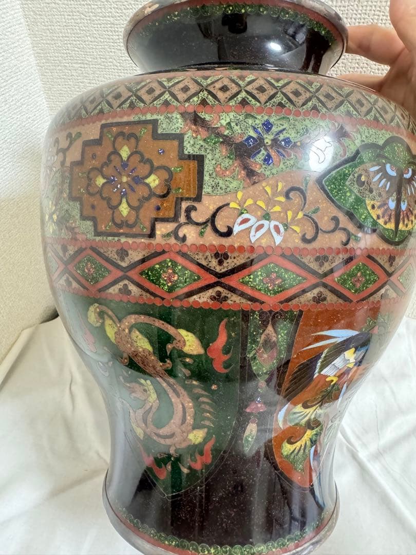 七宝焼　壺　花瓶　置物　アンティーク　コレクション