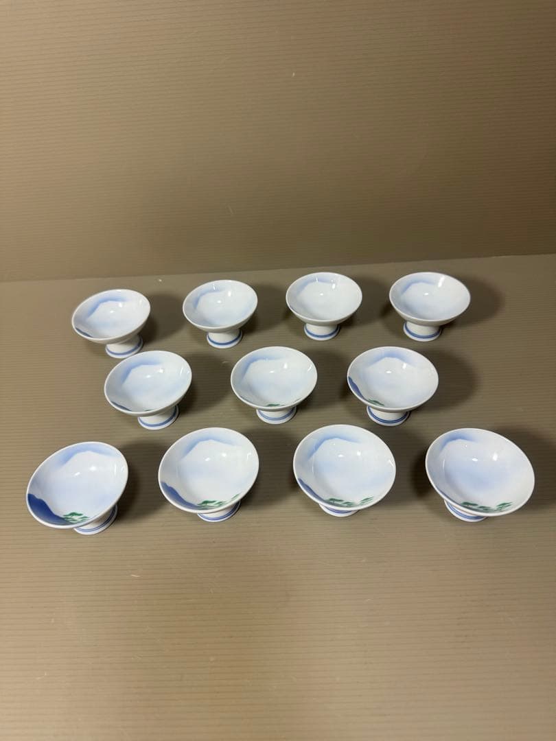 2188  深川製磁　森　猪口　11客　未使用