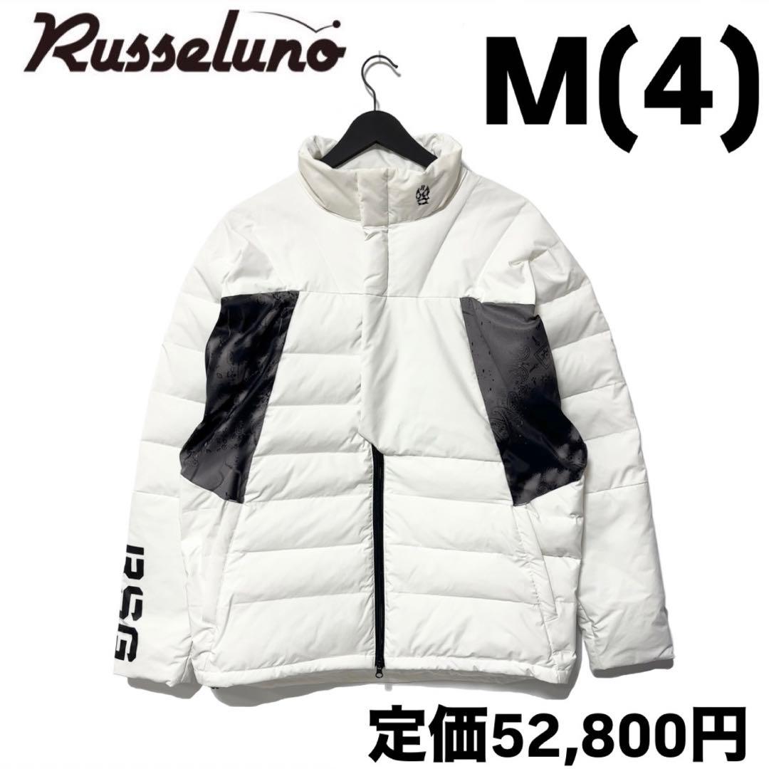 新品 ラッセルノ ゴルフ パデッド ジャケット ペイズリー ホワイト M 4