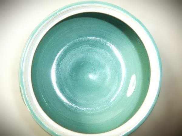 青磁 捻梅 水指「加藤藤山」京焼 清水焼 茶道具 共布 共箱