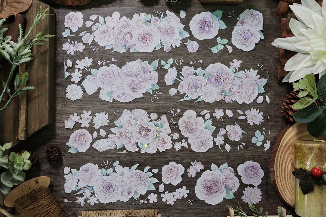 新品　椿山漫粉　PET貝殻光マスキングテープ　マステ