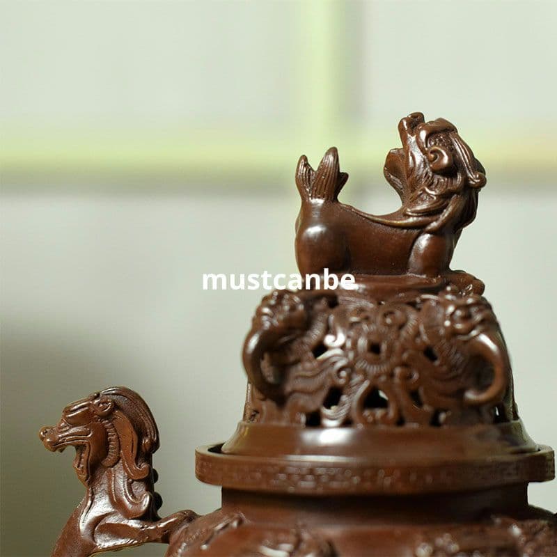 銅製 香炉 二龍炉 香薫炉 塔香炉 香道具 茶室 工芸品 置物