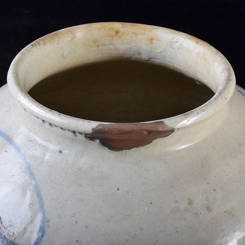 朝鮮美術　李朝　高麗白磁　染付　壷　V　R7947B