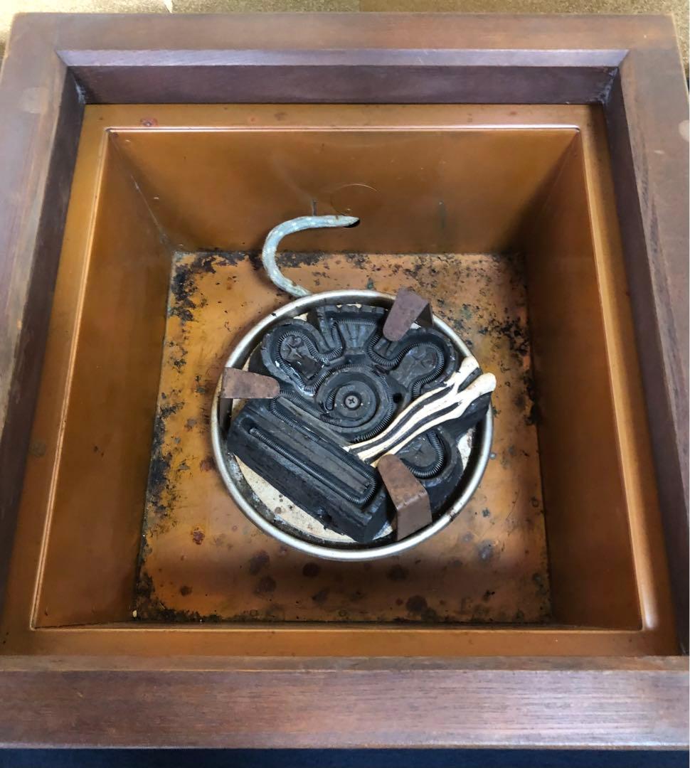 《R》茶道具 置炉 コード穴付 野々田式炭型電熱器付 1f