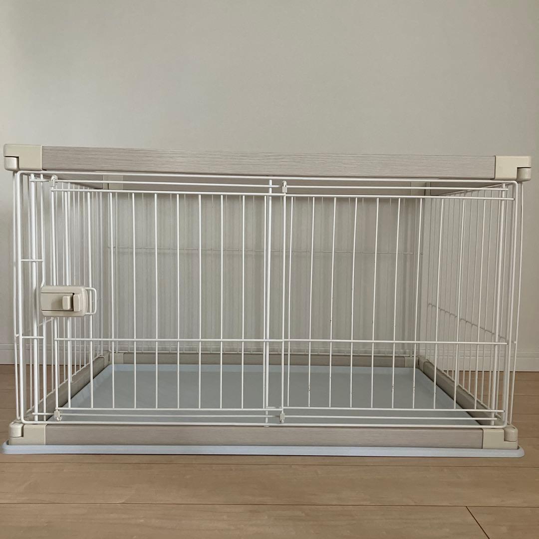 【美品・送料込】アイリスオーヤマ ウッディサークル ホワイト 白 犬用ケージ