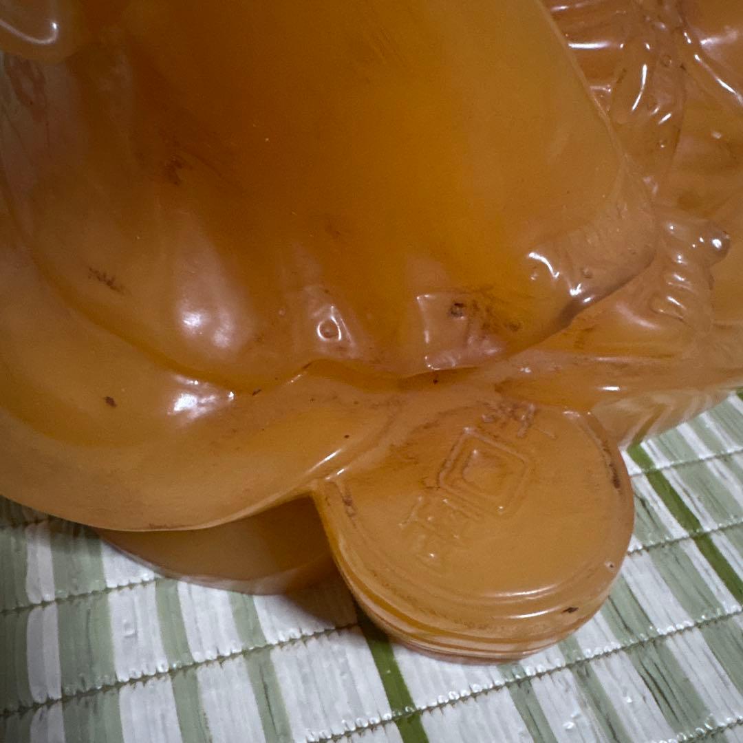 七福神　布袋様　置物　イエロー ストーン　翡翠　風水　インテリア