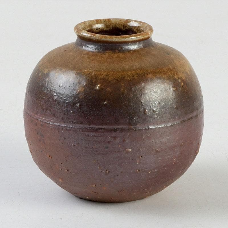 茶道具　備前焼　山本出造　茶入　仕覆付　共布共箱　V　9365