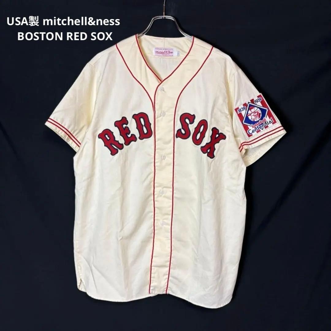 USA製 ミッチェルアンドネス ボストン レッドソックス ベースボールシャツ L