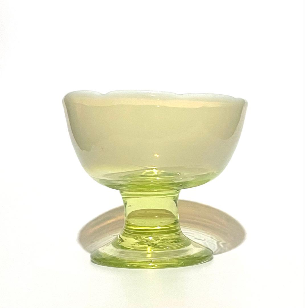 最終値下げ　ウランガラス 氷コップ 大正ロマン 大正ガラス　戦前ガラス